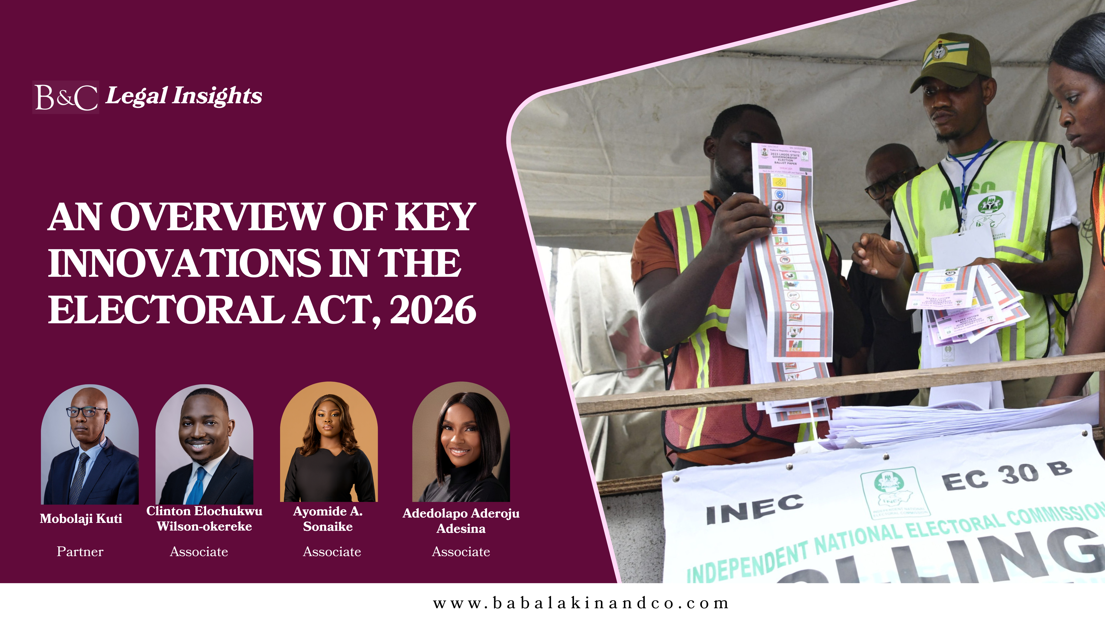 AN OVERVIEW OF KEY INNOVATIONS IN THE ELECTORAL ACT, 2026